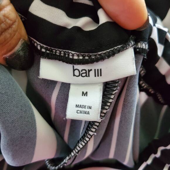 Bar III Wide Leg Pull On Tie Front Striped Pants M - Picture 7 of 7